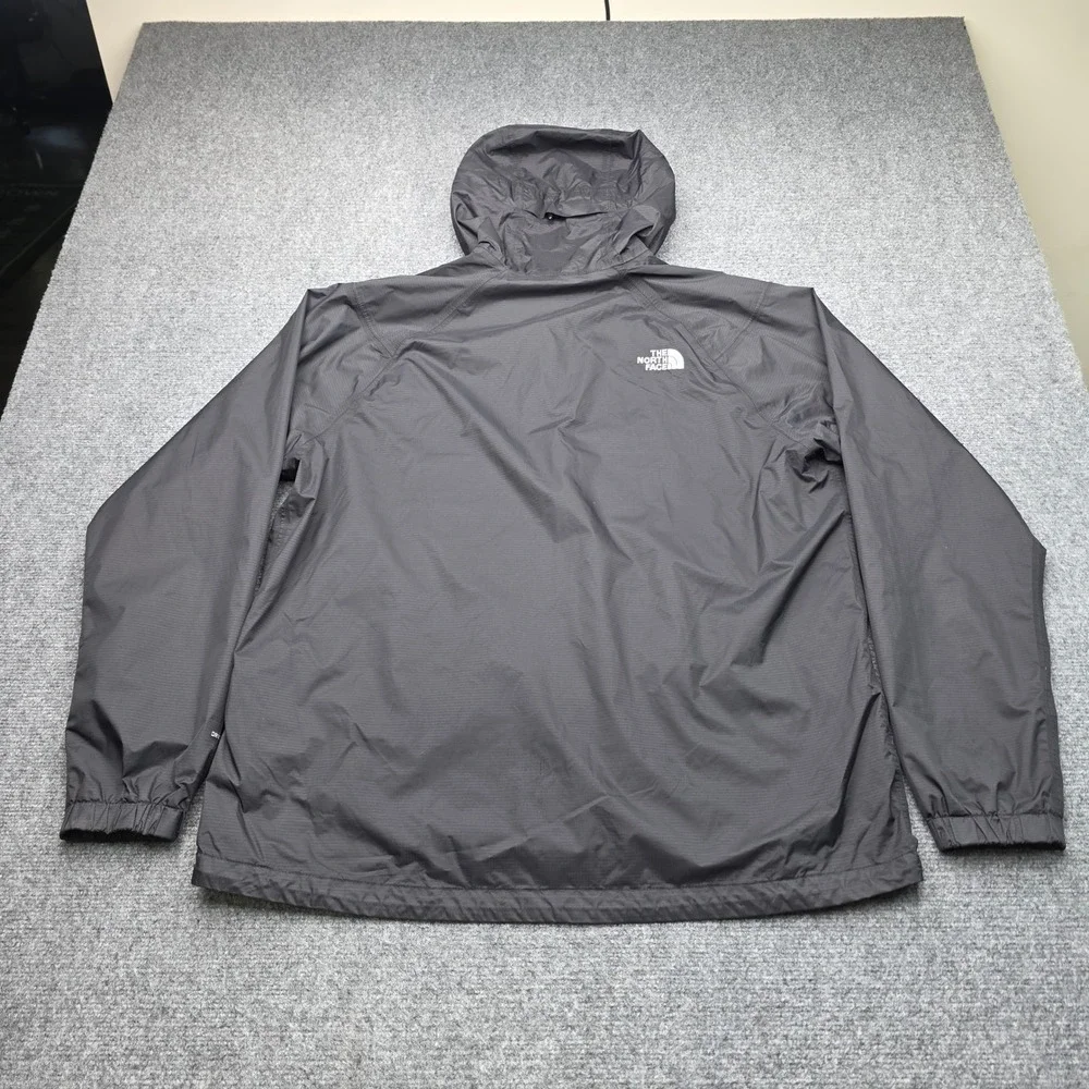 The North Face DryVent Mens XL Black Hooded Rain Jacket Windbreaker Flaws